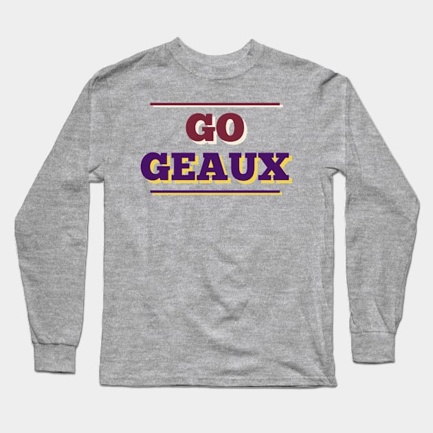 Go Geaux Football Louisiana Oklahoma Game Long Sleeve T-Shirt by ModernMae